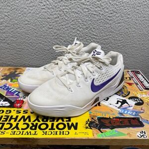 Kids Nike Kobe 9 Low White Court Purple‎